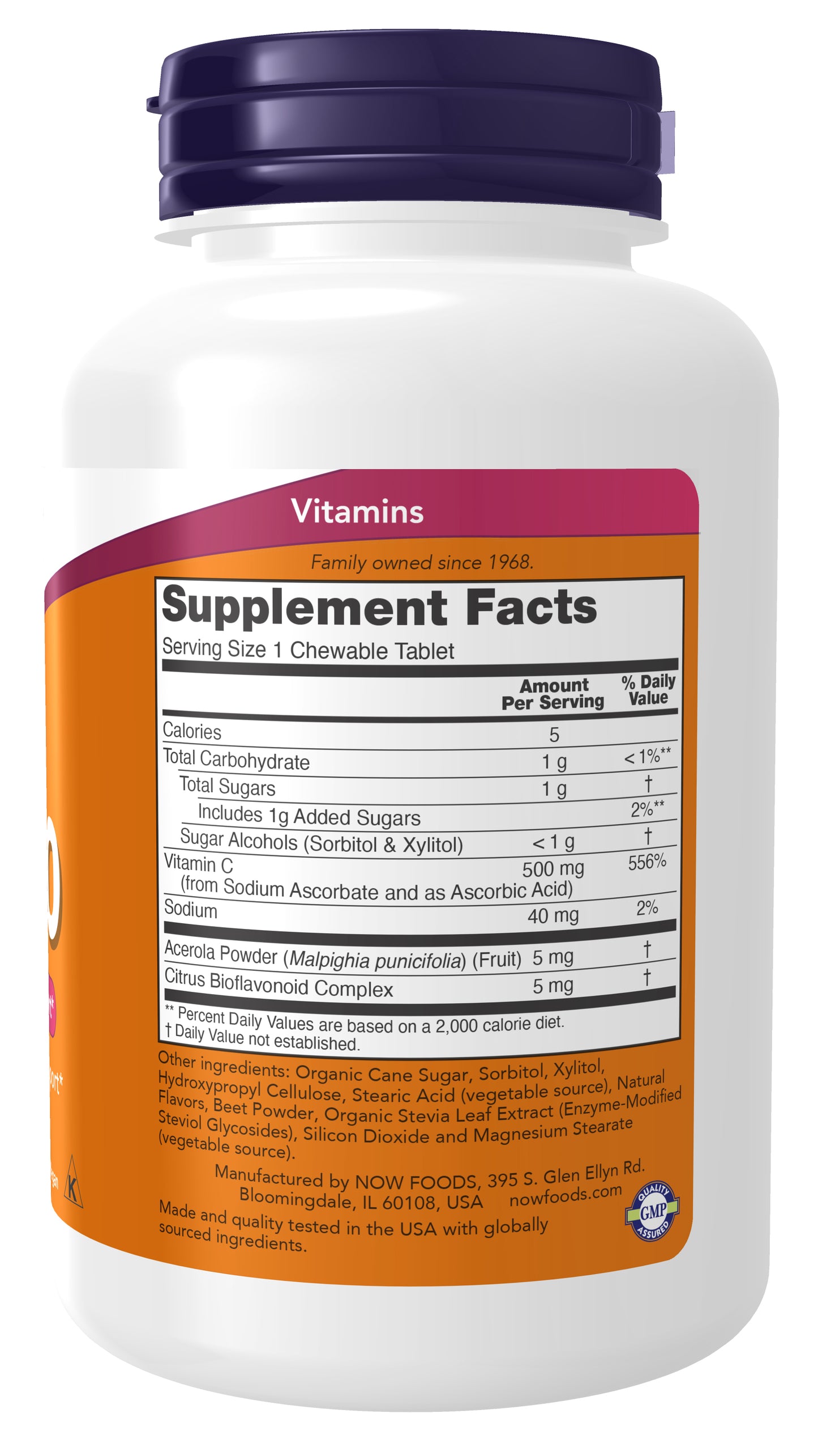 Vitamin C-500 Cherry Chewable - 100 Tablets