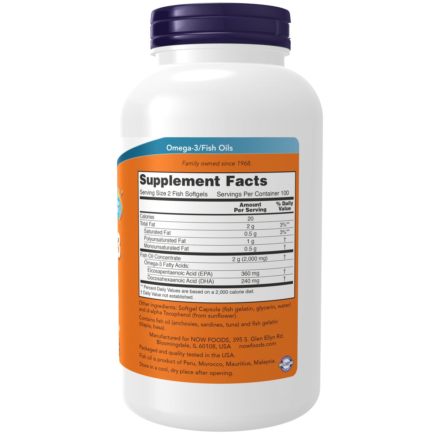 Omega-3, Molecularly Distilled - 200 Fish Softgels