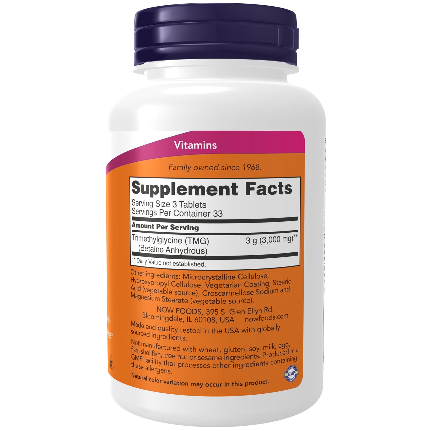 TMG Betaine 1,000 mg - 100 Tablets
