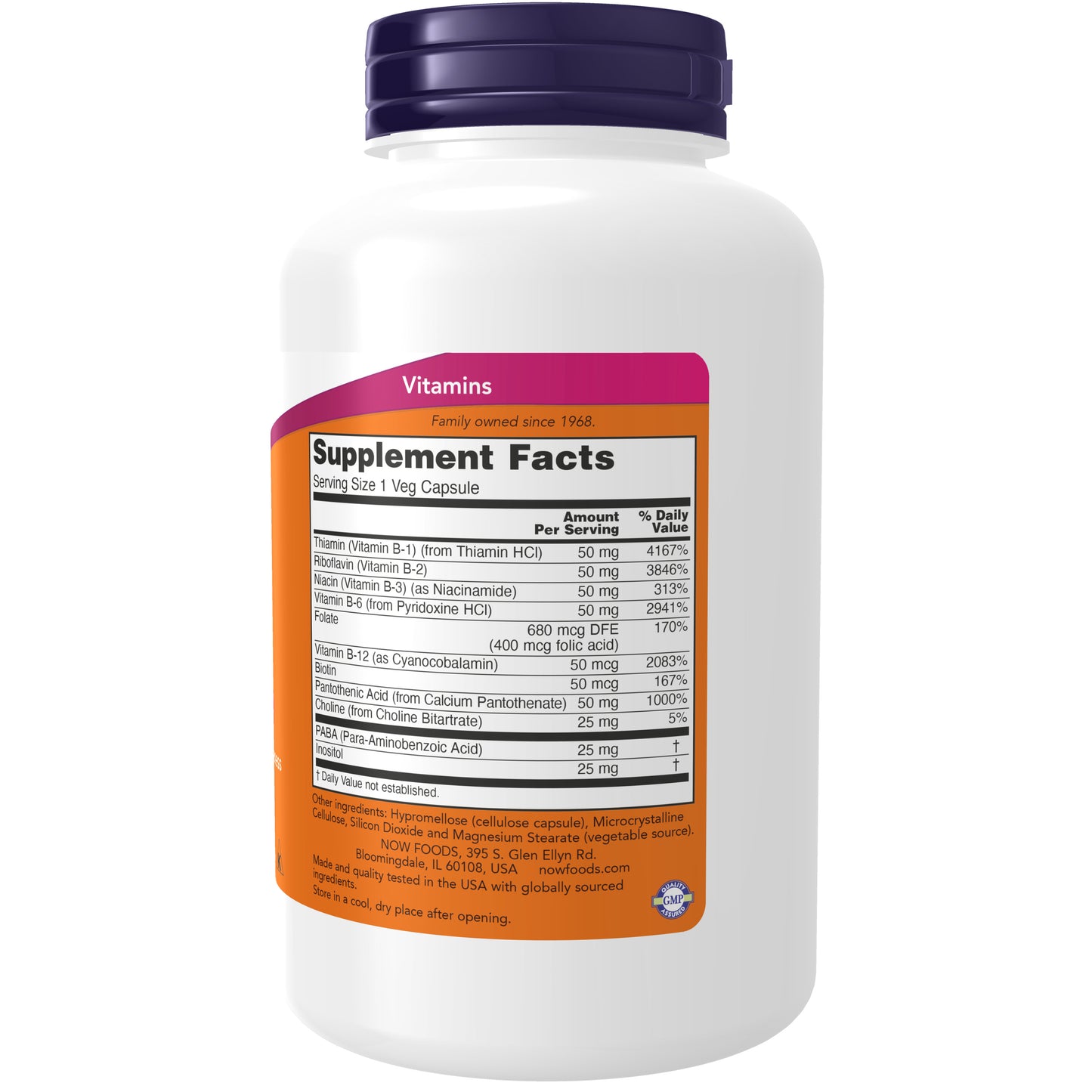 Vitamin B-50 mg - 250 Veg Capsules