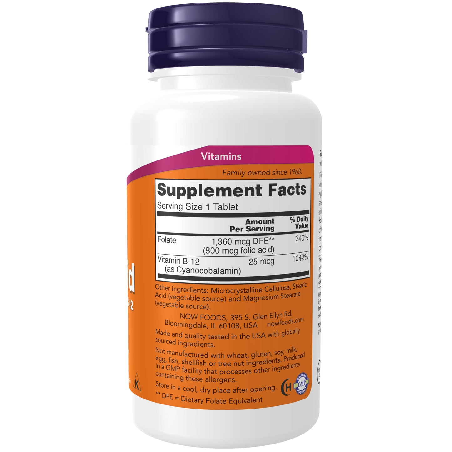 Folic Acid 800 mcg with Vitamin B-12 - 250 Tablets