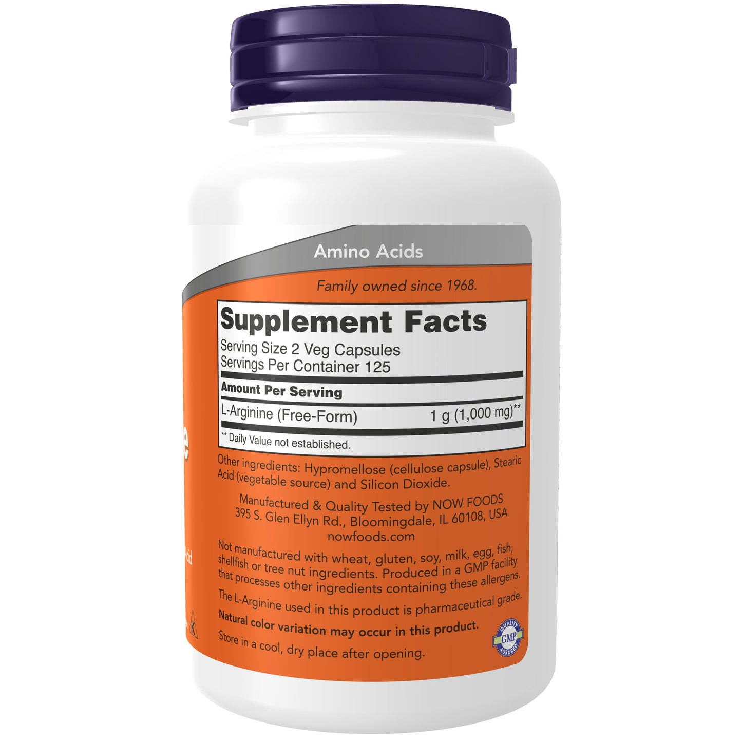 L-Arginine 500 mg - 250 Veg Capsules