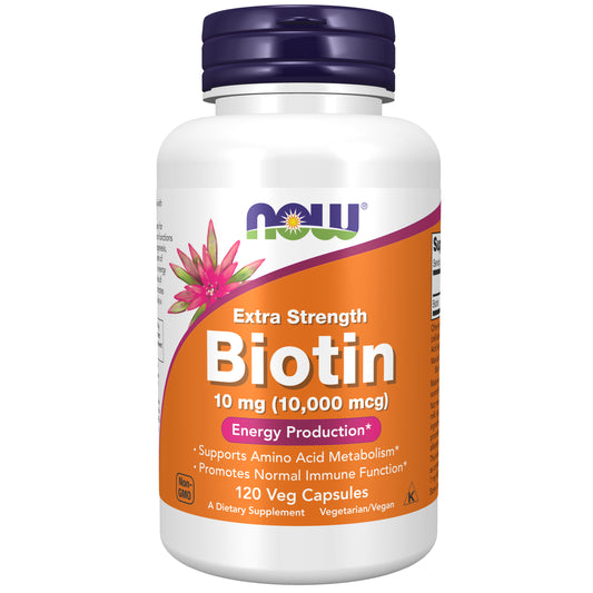 Biotin 10 mg (10,000 mcg), Extra Strength - 120 Veg Capsules