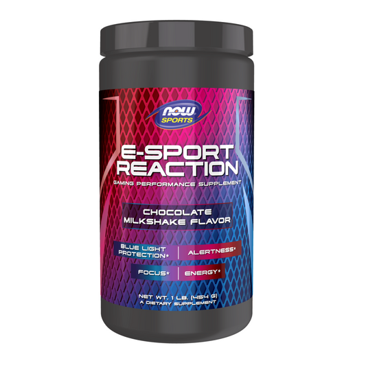 NOW Foods E-Sport Reaction, Chocolate Milkshake Flavor Powder - 1 lb.