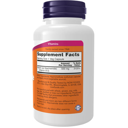 Niacinamide (B-3) 500 mg - 100 Veg Capsules